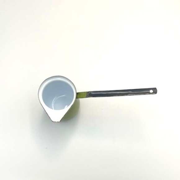 Vtg Turkish Coffee Pot Green Enamel Melting Pot - Picture 2 of 8